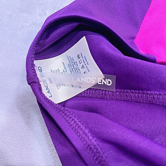 LANDS END Scoop Neck Tugless One Piece Swimsuit Purple Pink Womens Plus Size 20W - Picture 5 of 6